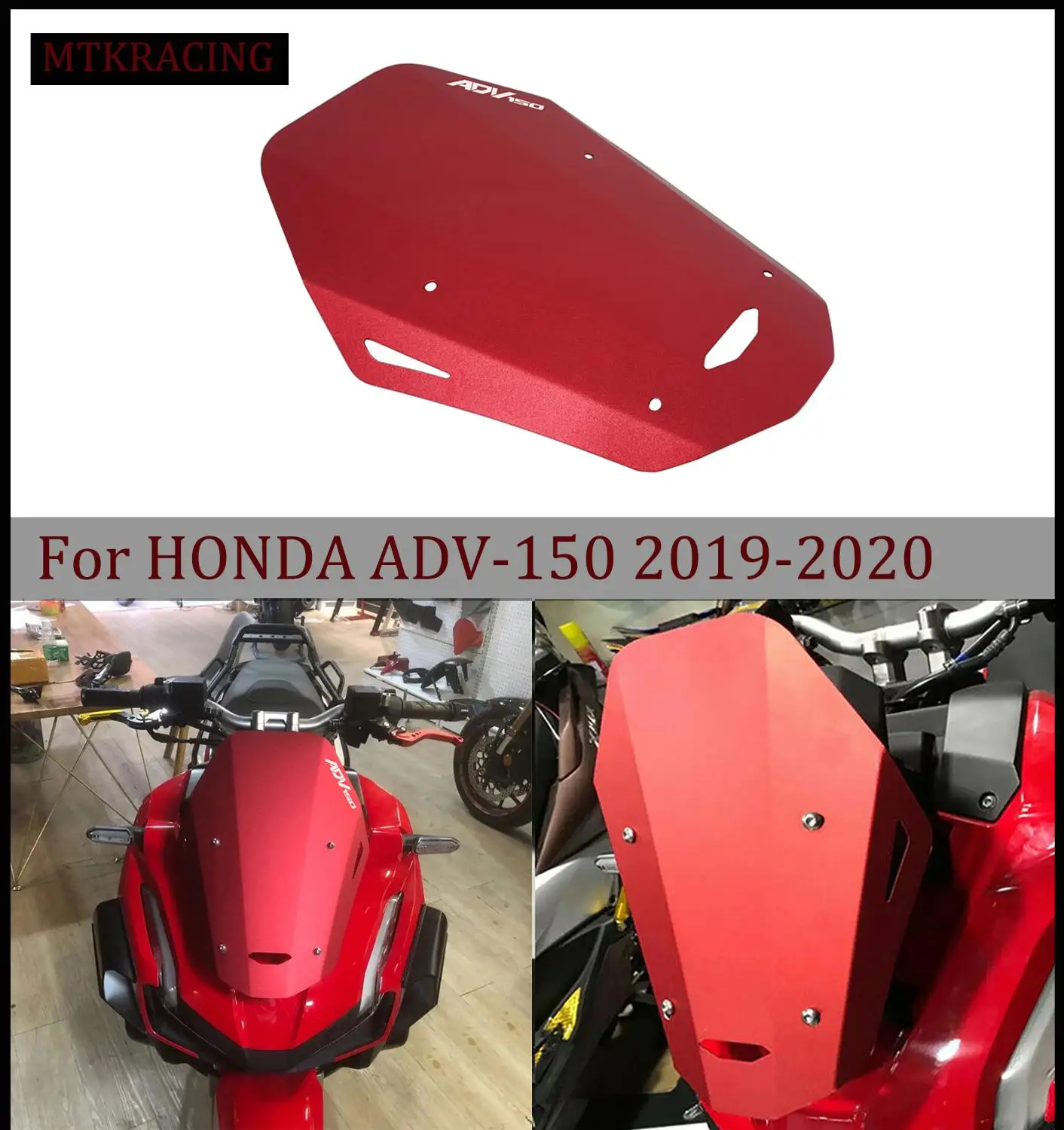 MTKRACING HONDA ADV150 ADV 150 Priekšējā vējstikla Alumīnija vēja deflektori 2019-2020
