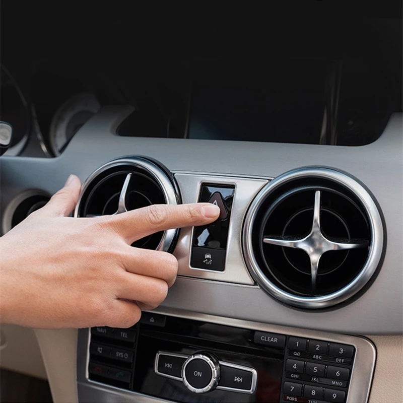 Nerūsējošā Tērauda Brīdinājuma Lampas Rāmis Apdare Vāka Apdare Car Styling Par Mercedes Benz GLK X204 300 260 200 2012-Interjera