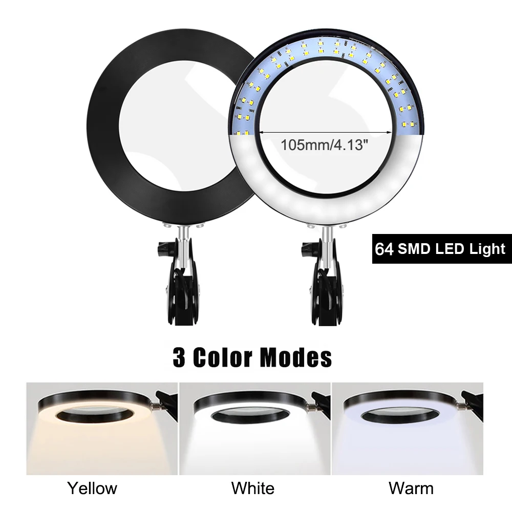 NEWACALOX Elastīgu Galda Lielu 5X USB LED Palielināmo Stiklu, 3 Krāsas, Izgaismotas Lupu Lampa Lupa Lasīšanas/Pārstrādāt/Mīkstlodēšanas