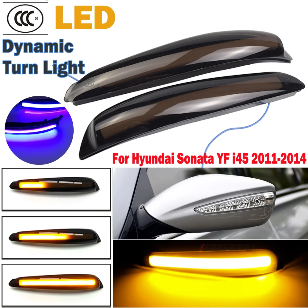 Par Hyundai Sonata YF i45 2011 2012 2013 LED Dinamiskais Pagrieziena Signāla Blinker Sērijveida Pusē Ārējie Spoguļi Indikators Lampiņa