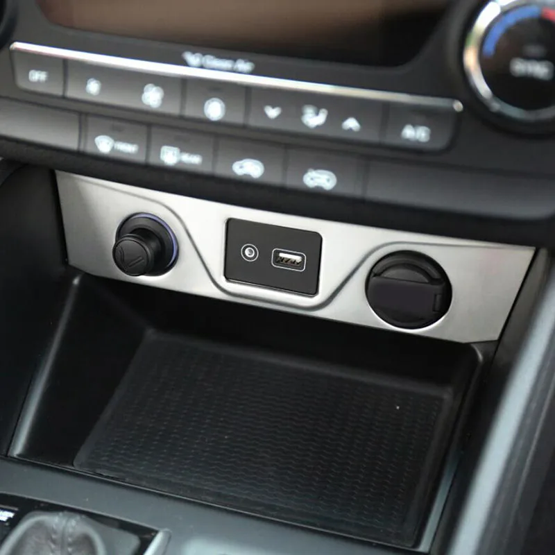 Par Hyundai Tucson Automašīnu Nerūsējošā Tērauda Centra Konsole piepīpētāja AUX USB Paneļa Vāku Apdare Auto Piederumi Stils