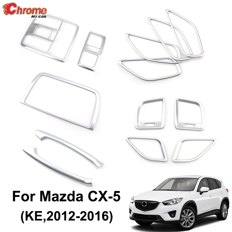 Par Mazda CX-5 CX5 KE 2012 2013 2016 Chrome Interjera Durvju Rokturi roku Balsts, Gaisa Ventilācijas Vāciņš Melns, Apdare Auto Stils