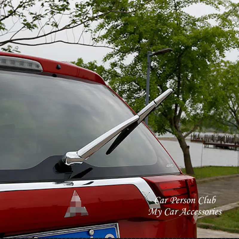 Par Mitsubishi Outlander PHEV 2013-2019 Aizmugures Bagāžnieka Loga Stikla Tīrītājs Segtu Apdares Pārklājuma Ārējais Chrome Rotā Auto Aksesuāru