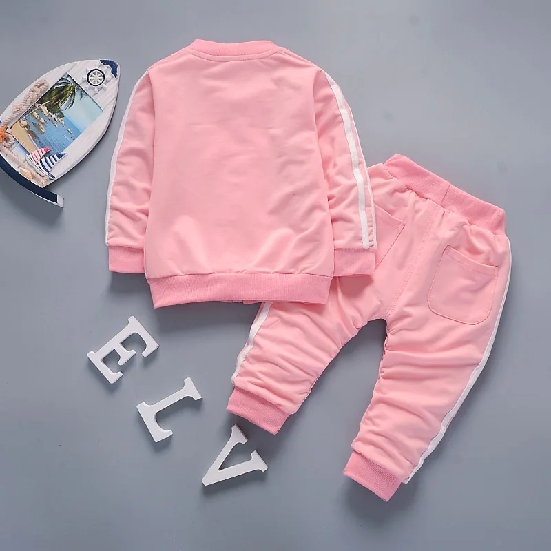 Pavasara Rudens Bērns Meiteņu Apģērbu Komplekti, Bērnu Drēbītes, Bērnu Svītru Zēnu Žaketes Mēteļi Džemperis + Bikses Tracksuit Kokvilnas Uzvalki