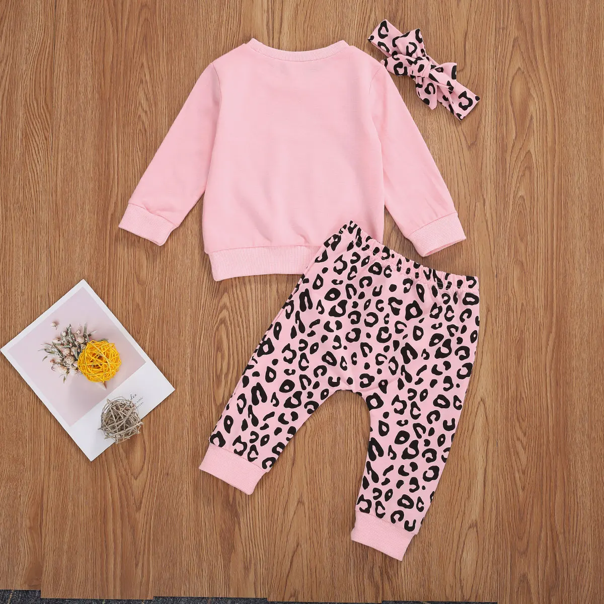 Pavasarī Baby Meiteņu Apģērbu Komplekti Ar Garām Piedurknēm Vēstuli Izdrukāt, Džemperi Sporta Krekls Topi Leopard Bikses Cepures Bērnu Apģērbu Komplekts