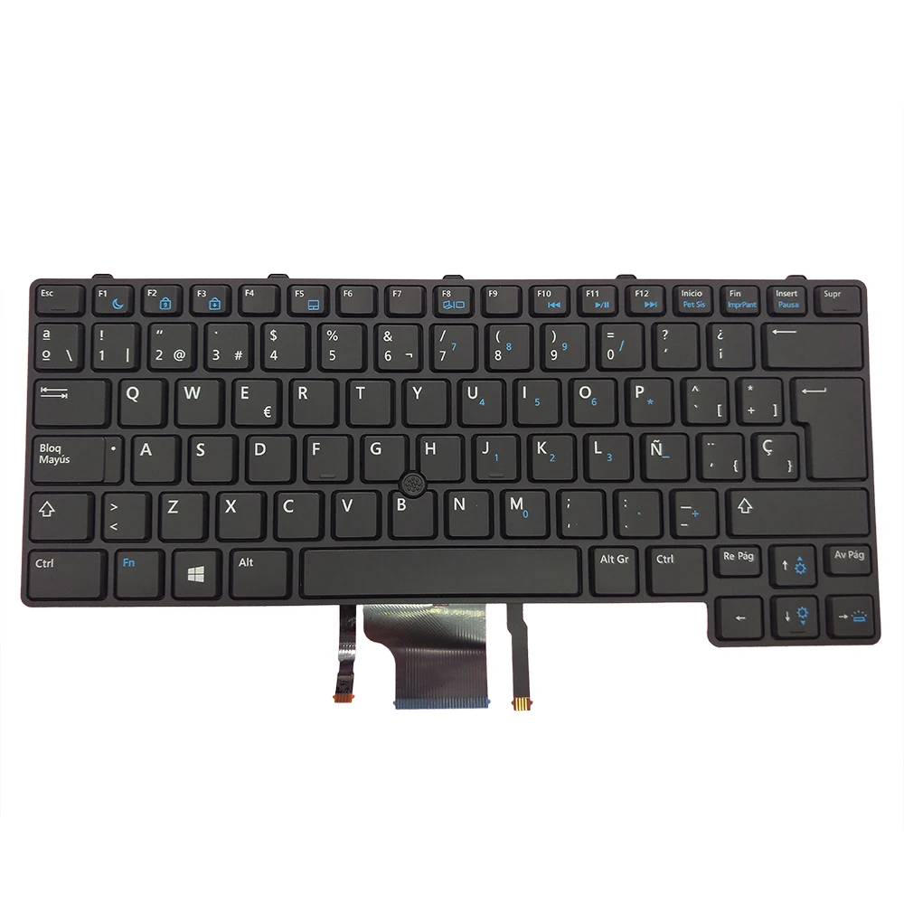 Piezīmjdatora tastatūra ar aizmugurgaismojumu Dell E6430U E6430S SP spānijas ar lielajiem burtiem, melns klaviatūras mobilo rādītāju 0DHXX7 V136425AK1 oriģināls