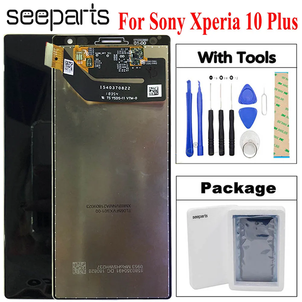 Pārbaudīts, Sony Xperia 10 Plus LCD Displejs, Touch Screen Digitizer Montāža 6.5