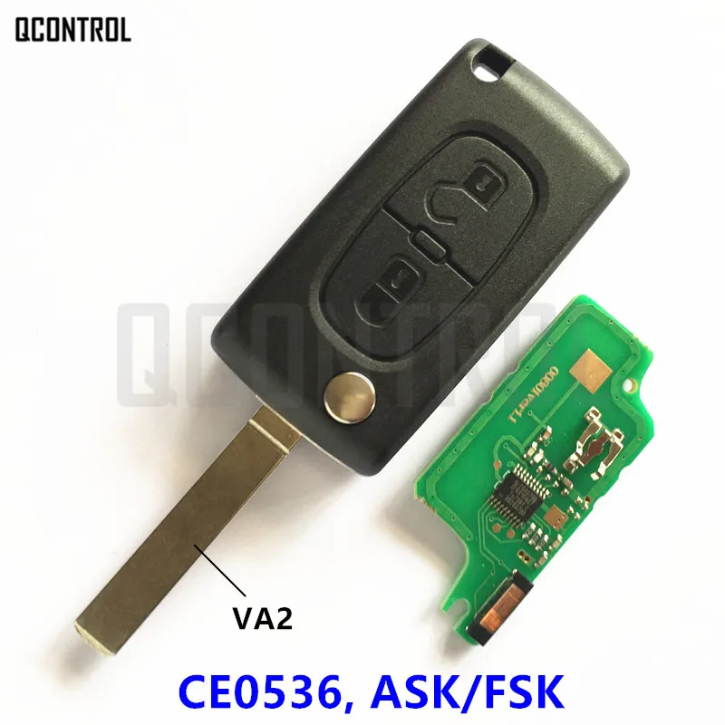 QCONTROL Auto Tālvadības Atslēgu 433MHz Der CITROEN C2 C3 C4 C5 Berlingo Pikaso ID46 (CE0536 ASK/FSK, 2 Pogas VA2)