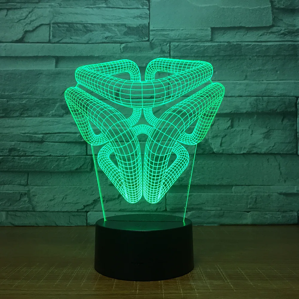 Radošā Ilūziju Lampas LED Nakts Gaisma 3D Anotācija Grafikas Akrila Krāsains Slīpums Atmosfēru Lampas Jaunums Apgaismojums Piliens Kuģis