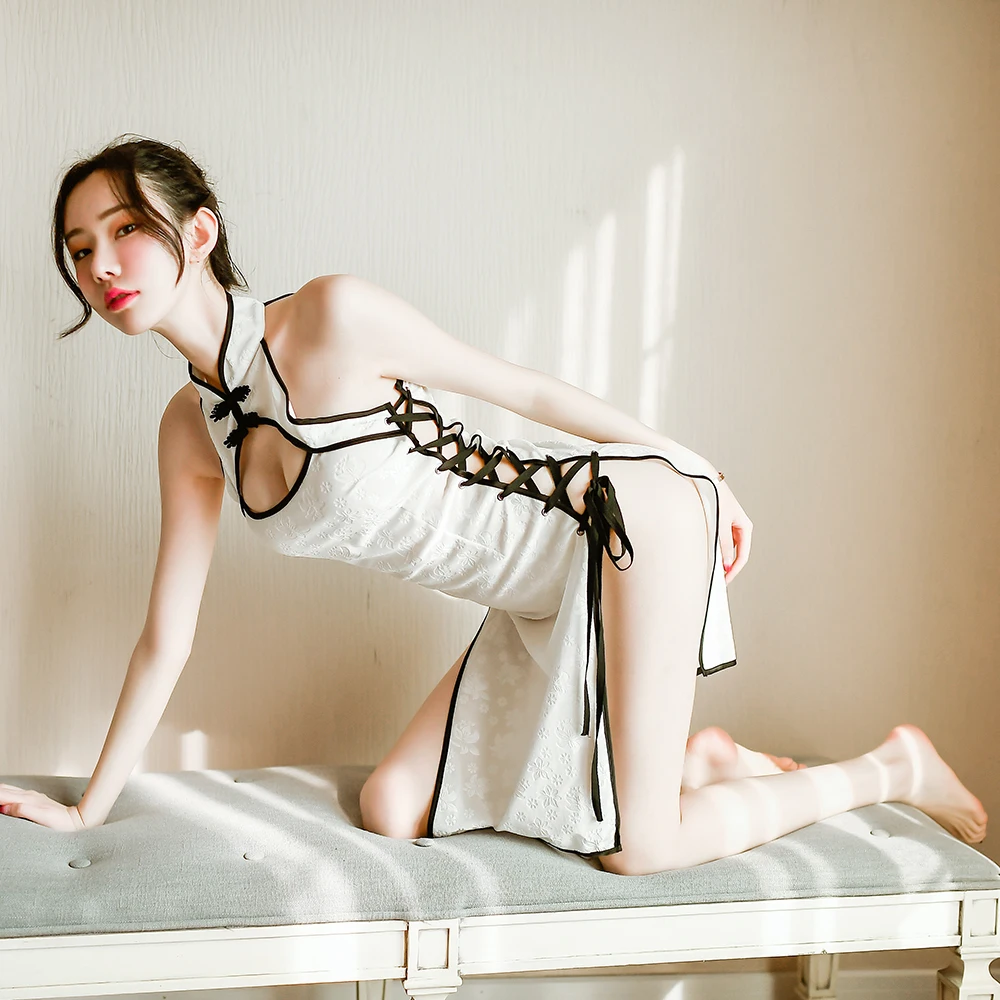 Sexy Atvērt Apakšveļa, Babydoll Ķīnas Retro Studentu Cheongsam Cosplay Seksīga Erotiskā Naktsveļu Redzēt Cauri Seksīga Sieviete Drēbes