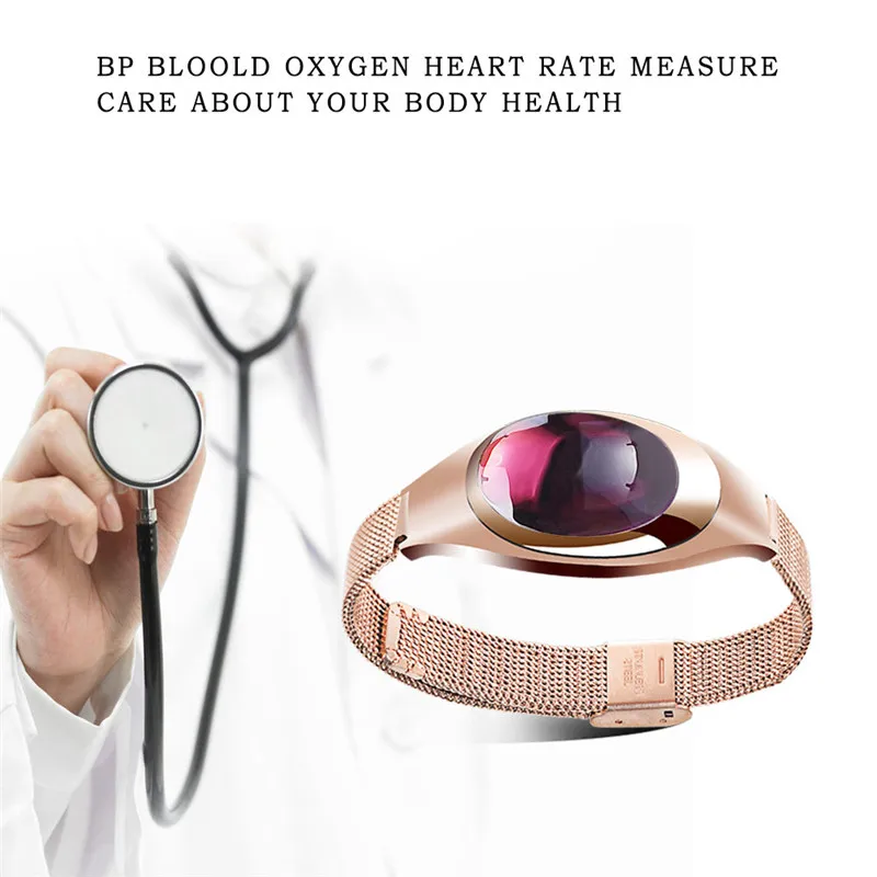 Sieviešu Modes Smart Skatīties Ar asinsspiediens, Sirds ritma Monitors Pedometrs Fitnesa Tracker Aproce Android, IOS Z18