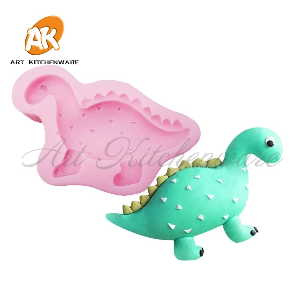 Silikona Dinozauru Veidnes 3D Kūka Pelējuma Dinozauru Kūku Veidnes Pomādes Jelly Cepumu Pelējuma Šokolādes Konfektes Cukura Veidnes Kūka Dekorēšanas