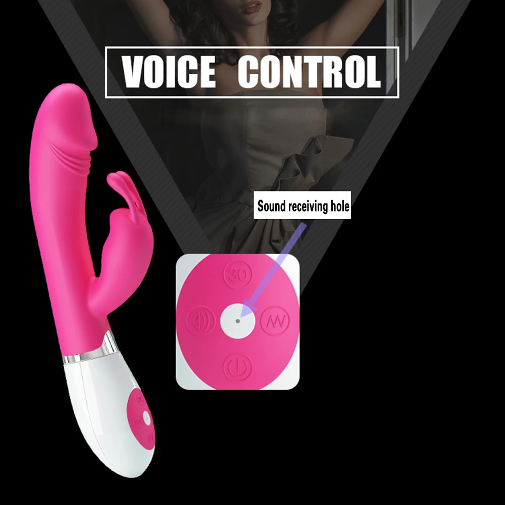 Silikona Skaņas Kontroles G-spot Trušu Vibrators, Dildo Seksa Rotaļlietas Sievietēm Klitora Stimulators Anālais Vibrators Pieaugušo Seksa Rotaļlietas, Seksa Veikals