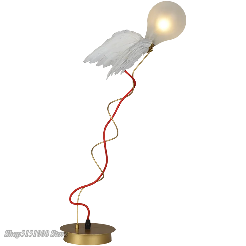 Skandināvu Radošo Galda Lampas Dekors Dizainers Eņģeļa Spārnus Galda Lampa LED Nakts Apgaismojums Mākslas Pastāvīgā Spuldzes Mājas Dekori Apgaismes iekārtas