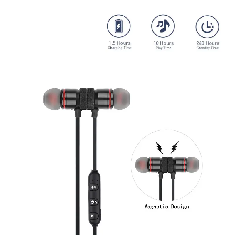 Sporta Neckband Austiņas Bluetooth Magnētisko Vadu Austiņas Stereo Earbuds Auriculare Mūzikas Austiņas Ar Mic Mobilo Tālruni