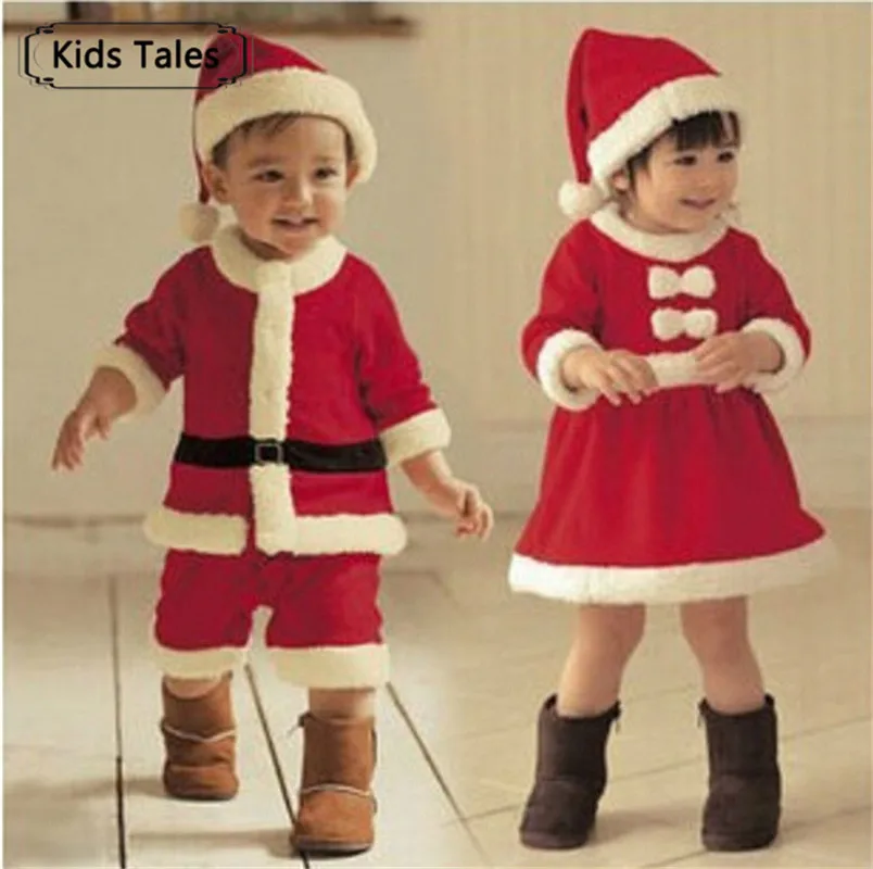 SR039 jaundzimušo bērnu apģērbu bebe bērns meiteņu un zēnu drēbes, Ziemassvētku sarkanā un baltā puse kleita, cepure, Ziemassvētku Vecīša cepure kuģīši