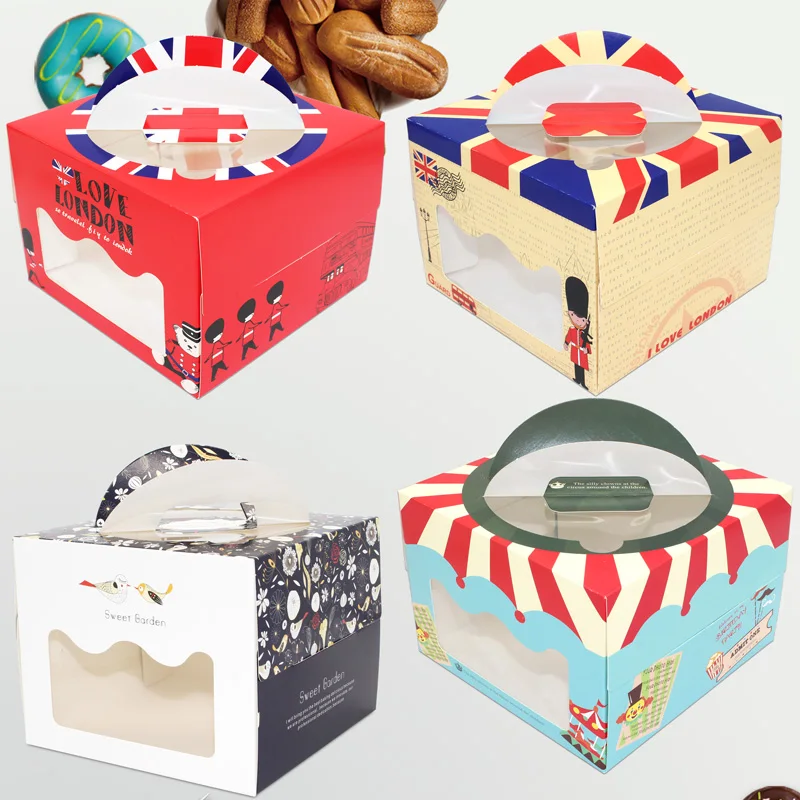 StoBag 10pcs 4 Collu Siera Kūku Cepšanas Lodziņā Paaugstināta Mini Uzpūtenis Portatīvo Cake Box Roku darbs Dzimšanas dienas svinības, Kāzu DIY Dāvanu