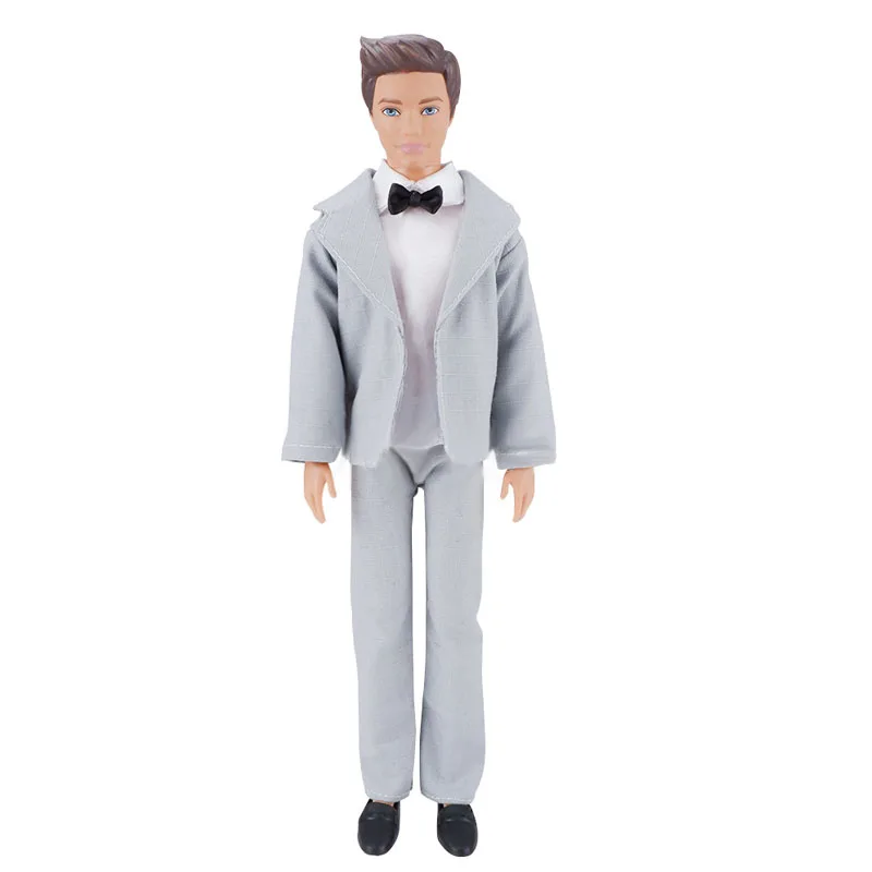 Sudraba Elegants Oficiālu Kāzu Tērpu Apģērbu Ken Zēns Lelle Žakete Apģērbs par Barbie Draugs Princis Ken Vīriešu Zēns Vīriešu Lelle