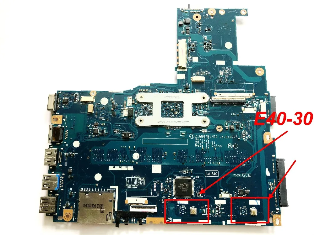 Sākotnējā Lenovo E40-30 Mātesplati ZIWB0\B1\E0 LA-B102P N2920 CPU pārbaudītas labas bezmaksas piegāde