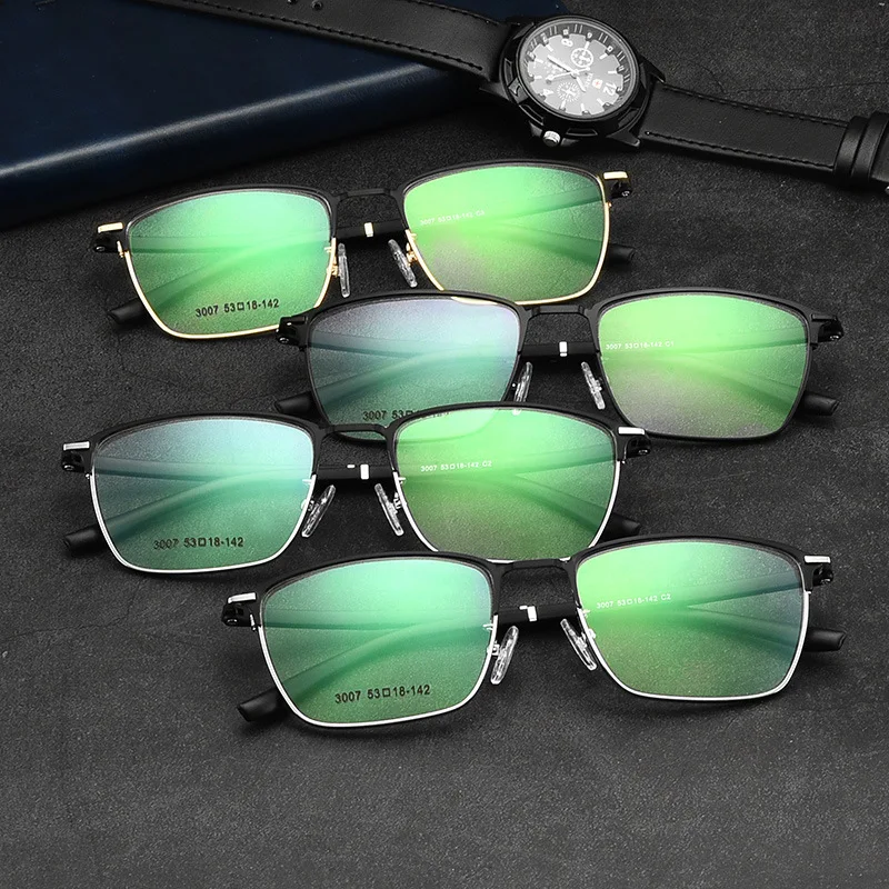 Titāna Sakausējuma Optiskās Brilles, Rāmis Vīriešu, Ultravieglajiem Laukumā Tuvredzība Recepšu Brilles Vīrietis Metāla Pilna Bezskrūvju 3007