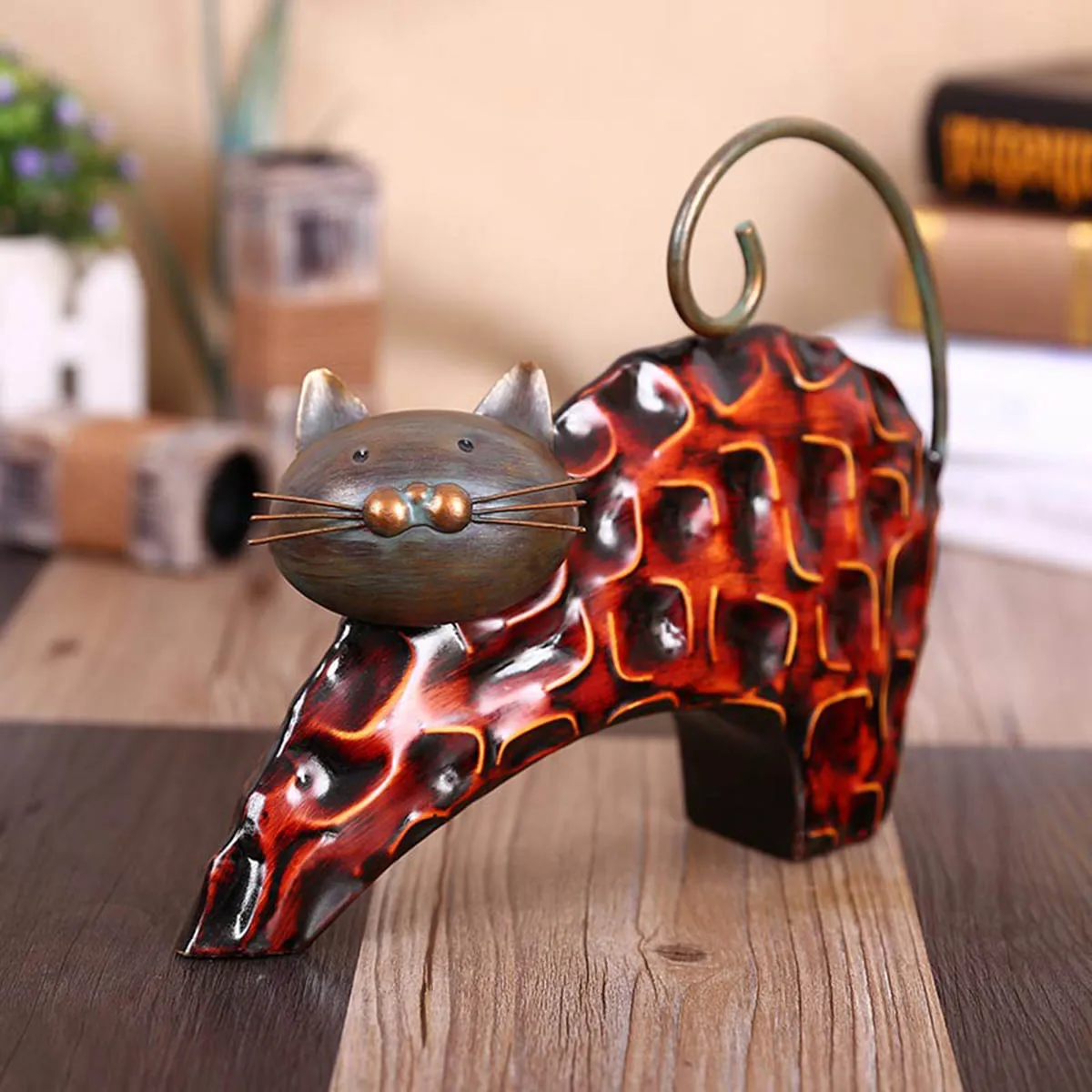 TOOARTS Stiepjas Metāla Kaķis Skulptūru Dzelzs Abstraktu Skulptūru Spilgts Slinks Kaķis Dzīvnieku Formas Crafting Mājas Interjera Priekšmeti Māksla