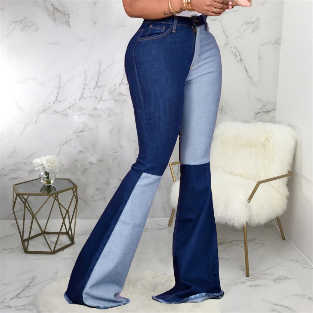 Tsuretobe Raibs Džinsi Streetwear Sievietes Augsta Vidukļa Uzliesmojums Džinsi Vintage Mamma Džinsi 2020. Gadam, Modes Bell Grunts Bikses Plus Lieluma