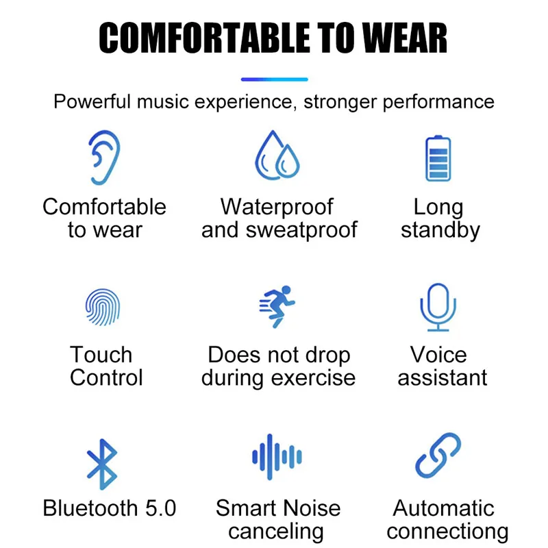 TWS Bluetooth 5.0 Bezvadu Austiņas 8D HIFI Trokšņa Slāpēšanas Jaudas Displeju Earbuds Mūzikas Austiņas Xiaomi Samsung un Huawei