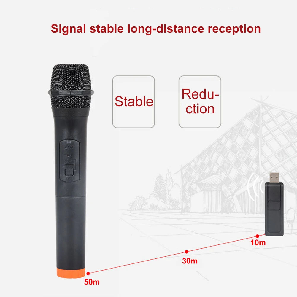 UHF 3.5 mm 6.35 mm Rokas Bezvadu Mikrofona Karaoke Mikrofons ar USB Uztvērēju