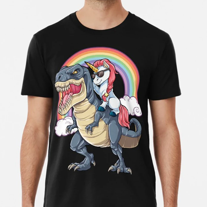 Unicorn Izjādes Dinozauru T Krekls, T-Rex Smieklīgi Vienradži Puse Varavīksnes Komanda Dāvanas Bērniem Zēni, Meitenes, T Krekls, T-Veida