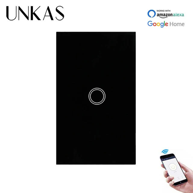 UNKAS 1 Banda 1 Veids, ASV Standarta maiņstrāvas Touch Switch Ewelink Kontroles Nav Neitrāls Vads Vajadzīgs Smart Gaismas Slēdzi Vienas Uguns Līnijas