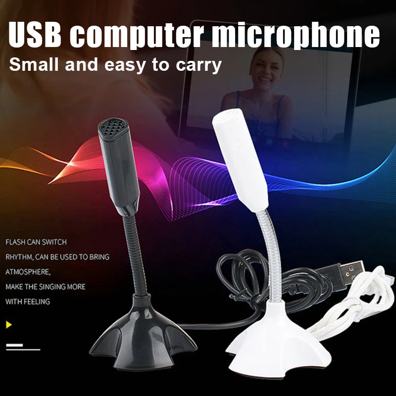 USB Datora Mikrofons Desktop Izkliedētā Kondensatoru PC Klēpjdatora Mikrofonu Spēļu DQ Live-Kritums
