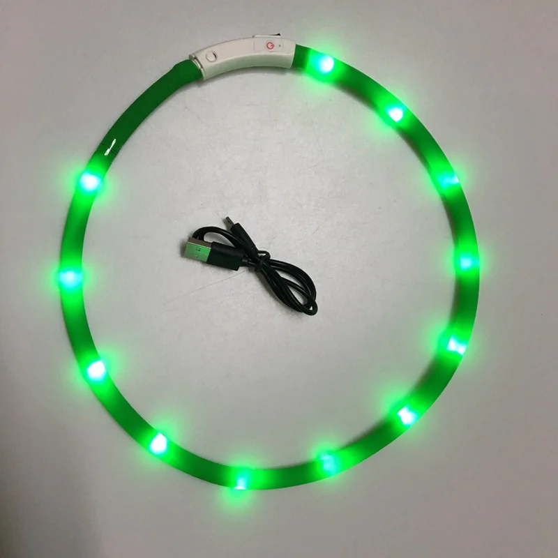 USB Uzlādējams, kas Mirgo Nakts Suņu Collars Gaismas Pet Apkakle LED Gaismas USB kaklasiksna Kvēlojošs Teddy Flash Pet Apkakle