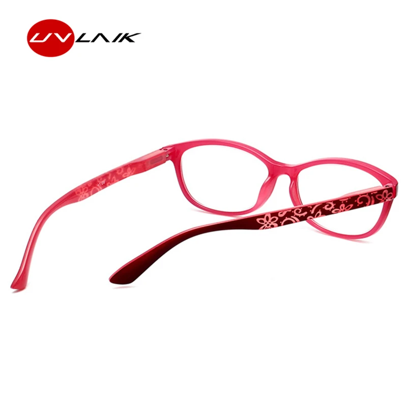 UVLAIK Sveķu rāmis Lasīšanas Brilles Sievietēm, Ziedu Raksts, Pavasara Presbyopic Brilles Veciem Recepšu Brilles