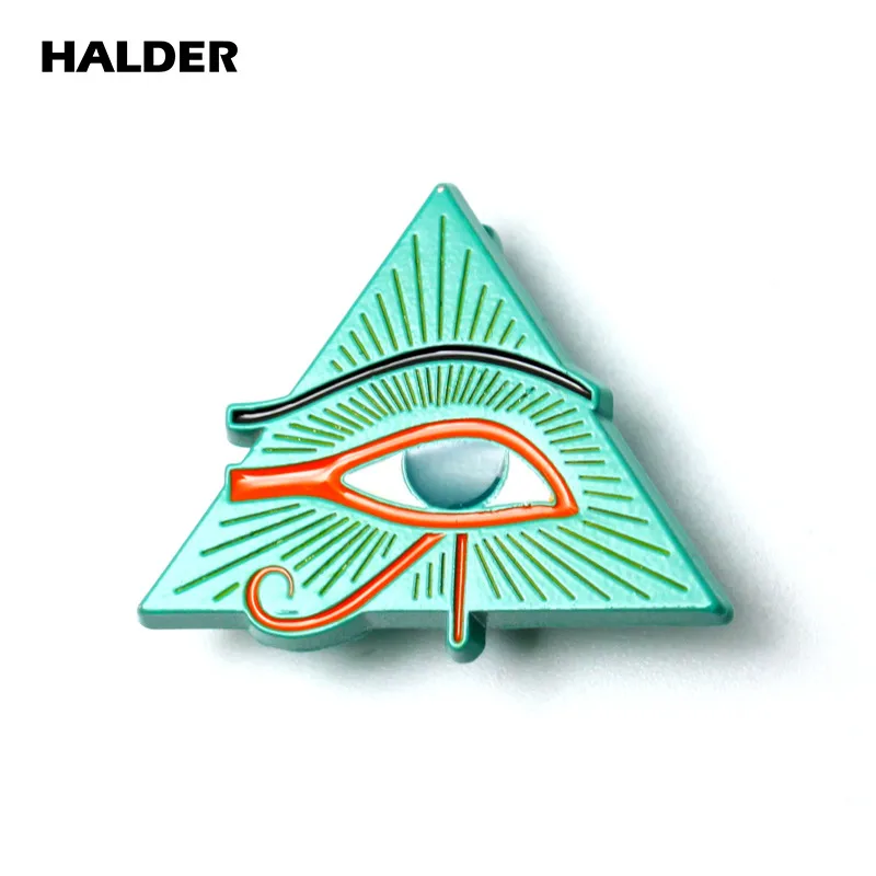 Vairumtirdzniecības Pasūtījuma pin HALDER Ēģipte Trīsstūra piramīdas Epitāfija Skarabejs acu Metāla emaljas Atloks Pin žetons amuletu Seno Broša Dāvanu
