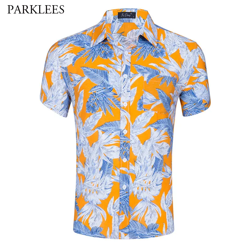 Vasaras Īsām Piedurknēm Vīriešiem Hawaiin Krekls Modes Slim Fit Gadījuma Pludmales Krekli Vīriešu Brīvdienu Puse Vīriešu Aloha Krekls Camisa Hawaiana