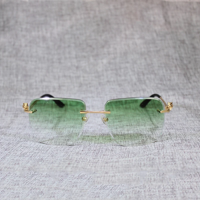 Vintage bez apmales Lielajam Saulesbrilles Vīriešiem Oculos Leopard Stila Kvadrātveida Metāla Ēnā Griešanas Objektīvs Gafas Sievietes Āra 120