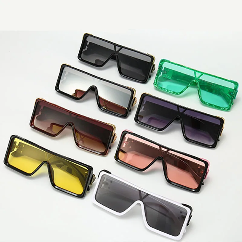 Vintage Brūns Taisnstūris saulesbrilles Sieviešu Luksusa Flat Top Saules Brilles Lielgabarīta Toņos Slīpums Lēcu UV400 Klasiskās vīriešu brilles