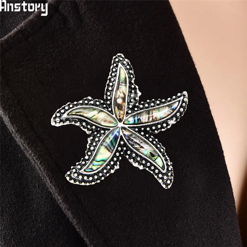 Vintage Starfish Shell Piespraudes Antīka Sudraba Pārklājumu Personība Modes Rotaslietas