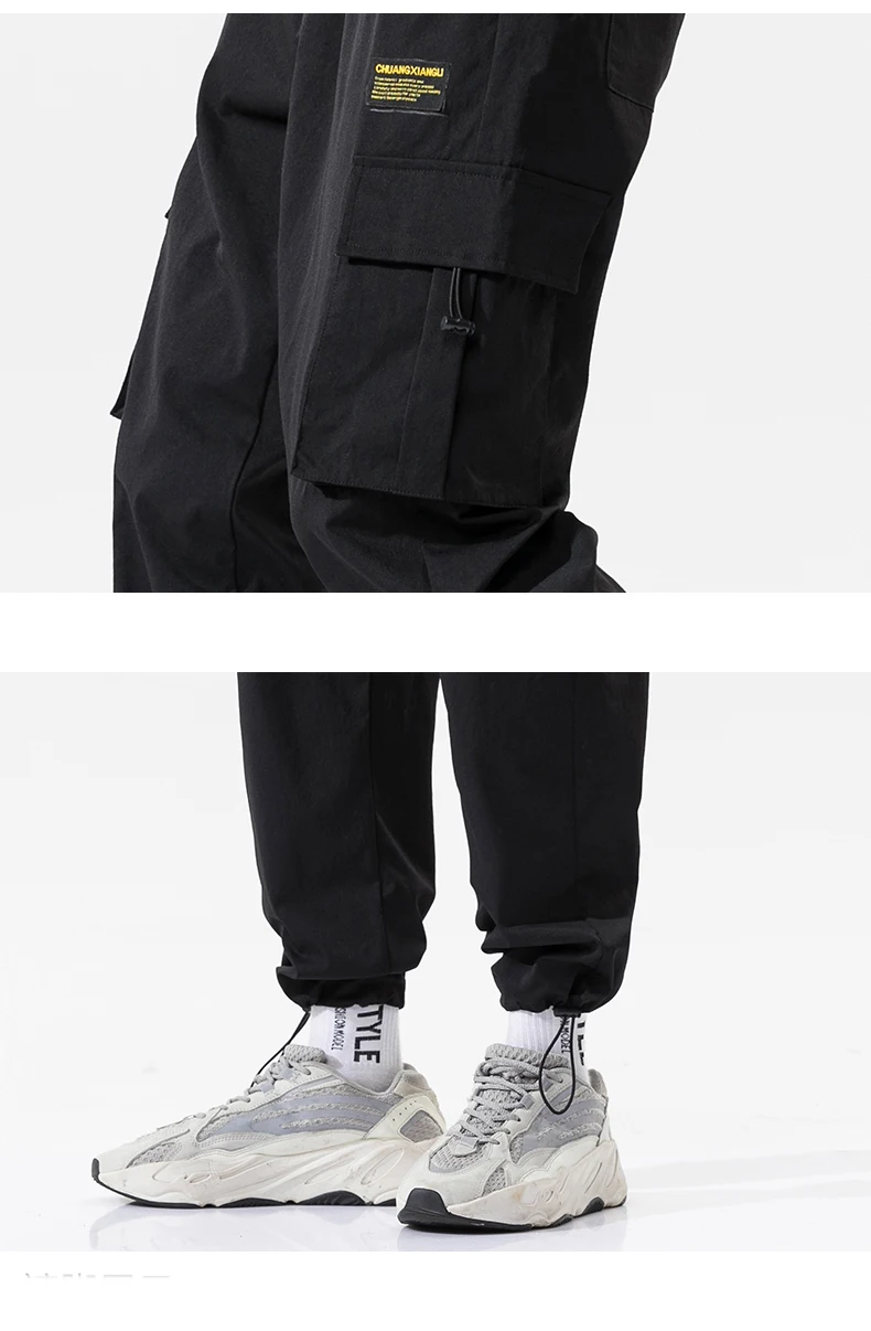 Vīriešu Joggers Harēma Bikses Man Melns Ērti Elsas Gadījuma Streetwear Vaļēju Bikšu Japāņu Moderns Treniņbikses K186