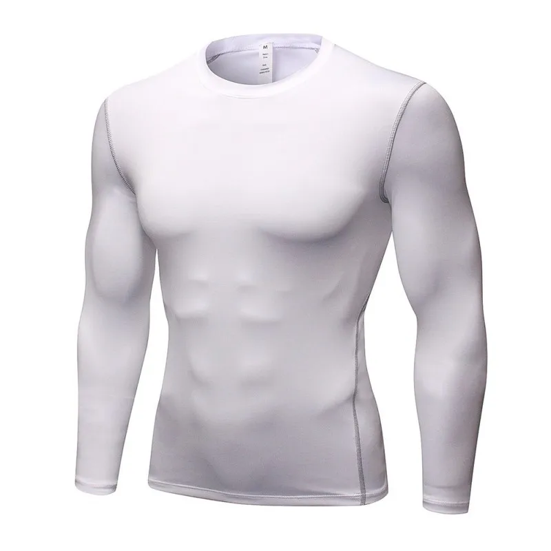 Vīriešu Sporta Ātri žāvēšanas Elastīgs T-krekls ar garām Piedurknēm Sviedriem Elpojošs Sporta Topi Darbojas Fitnesa Activewear