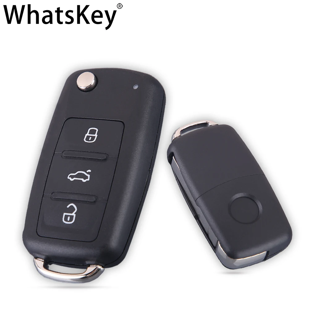 WhatsKey 3 Taustiņu Tālvadības 434Mhz ID48 Automašīnu Čipu Atslēgu Volkswagen, VW Caddy Vabole Jetta Eos Golf, Polo Hella 5K0837202AD