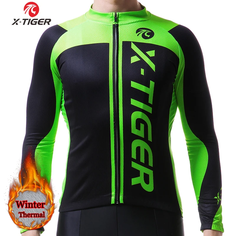 X-TIGER Saglabāt Siltu Pro Velosipēdu Svīteri Siltuma MTB Velosipēdu Apģērbu ar garām Piedurknēm Maillot Ciclismo Sporta Valkāt Apģērbu Velosipēds