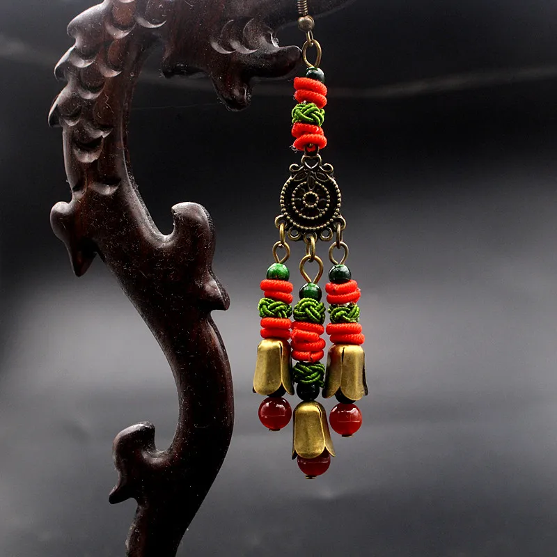 Yanting Boho Auskari Sievietēm Etnisko Ķīniešu Stilā Vintage Vilināt Earings Modes Rotaslietas Dabīgā Akmens Roku Darbs, Auskari 003