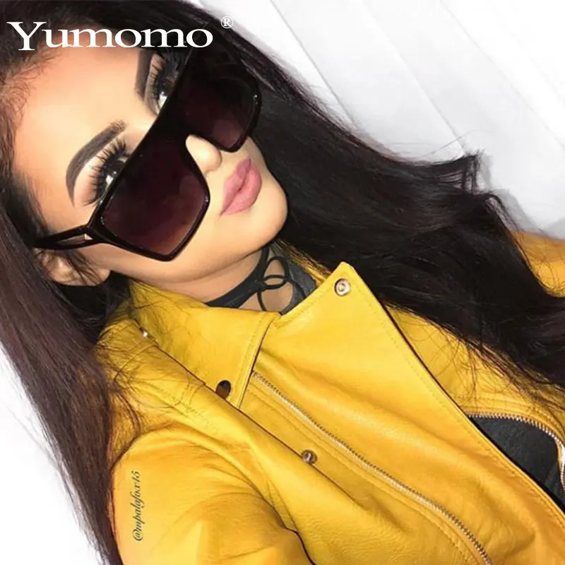 YUMOMO Vintage, Saulesbrilles Sieviešu Zīmola Dizainere Lielgabarīta Saules Brilles Toņos Lielas Melnās Lēcas, Brilles UV400 Fashion Eyewear