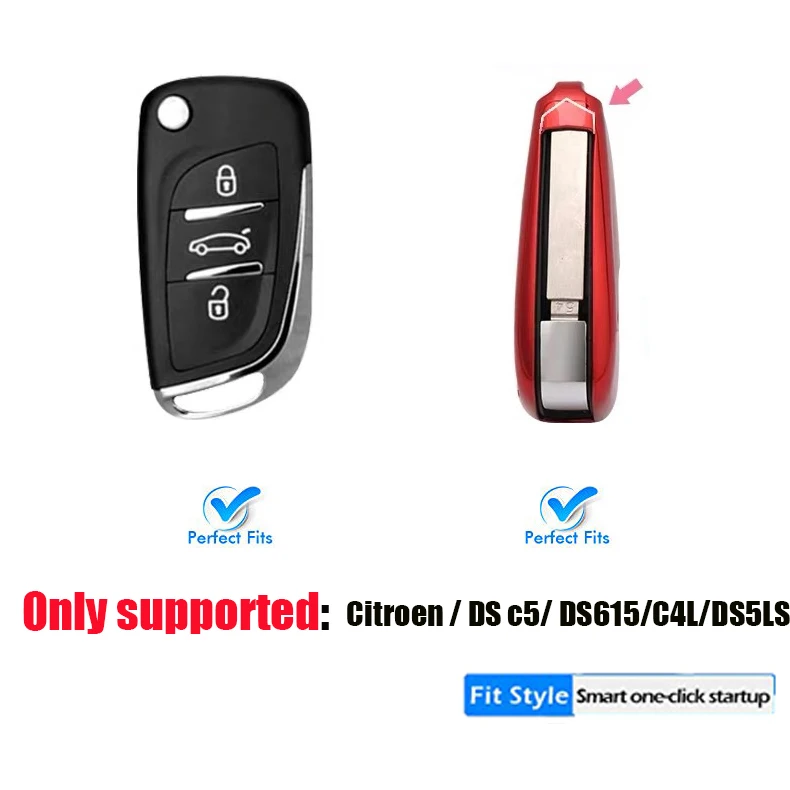 ZOBIG Auto taustiņu gadījumā Citroen C2 C3 C4 C5 C6, C8, C4L DS3 DS4 DS5 DS6 Keychain tastatūru