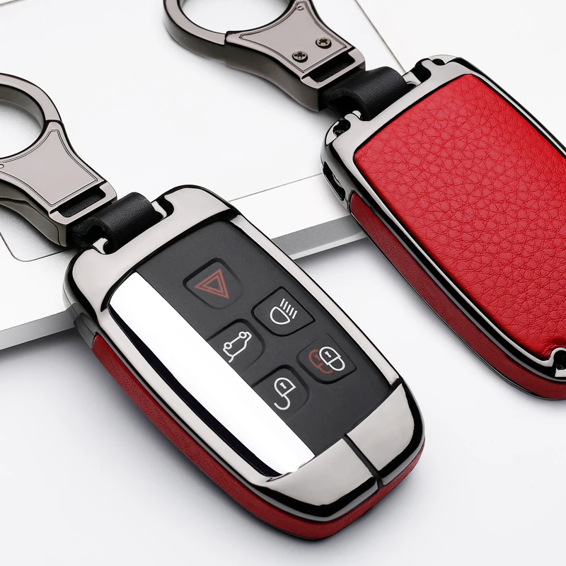 Ādas Automašīnas Atslēgu, Lietu Vāku piemērots Land Rover JAGUAR XJ XJL XEL XE Auto Atslēgu Aizsargātu Keychain Aksesuāri Atslēgas Korpusa Aizsardzība
