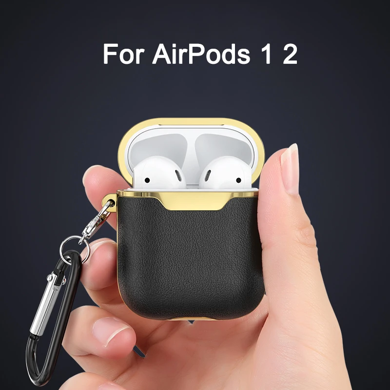 Ādas Gadījumā Airpods Bezvadu Austiņas attiecas uz Gadījumiem Gaisa Pākstis Lodziņā Gadījumā Aizsargājošu Ādas Vāks Apple Airpods Gadījumā