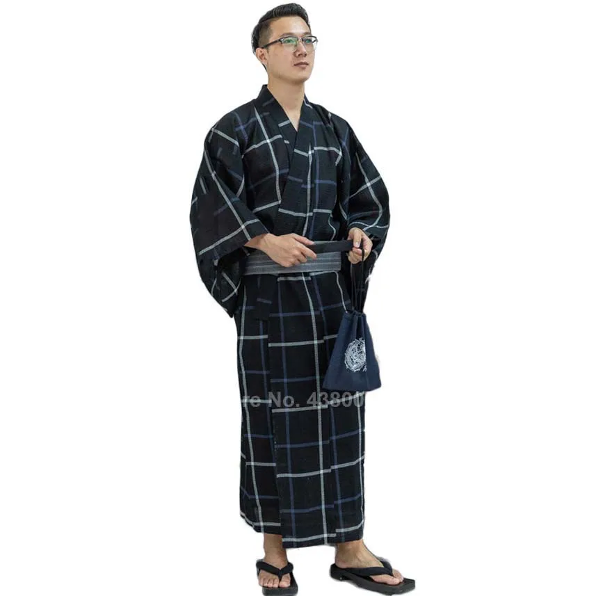 Āzijas Tradicionālās Japāņu Kostīmi Vīriešu Jauno Gadu Kimono Jinbei Sleepwear Spa, Sauna Plānas Kokvilnas Yukata Ilgi, Vanna Drēbes Kleita