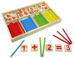 Ēkas Izlūkošanas Bloki Montessori Matemātisko Lodziņā Bērnu Rotaļlietas Skaitīšanas Nūjas Izglītības Koka Rotaļlietas