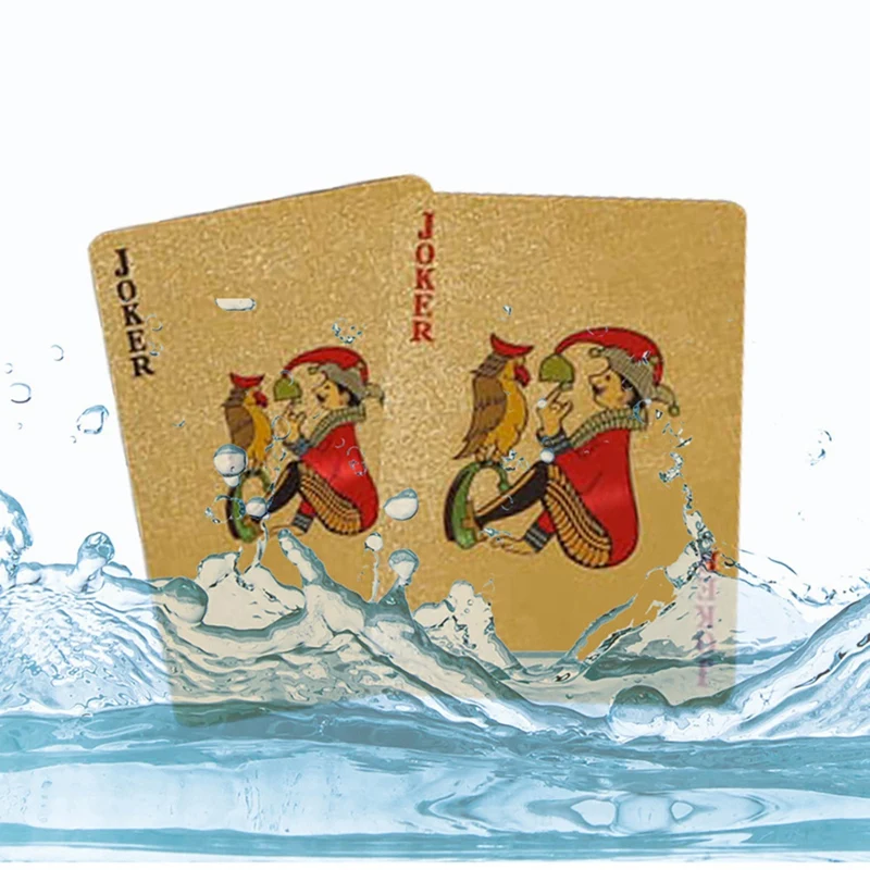 Ūdensizturīgs Pokera Komplekts Klāja Zelta Foliju, Spēļu Kārtis, galda Spēle ic Kartes Dāvanu